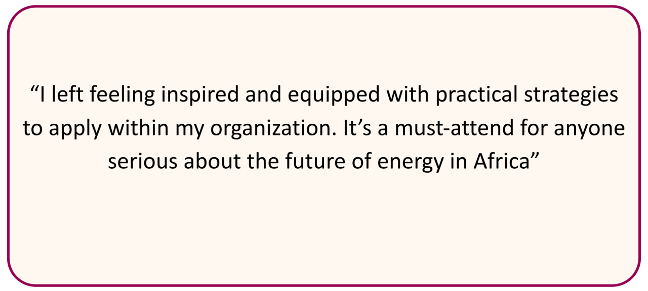 Testimonial recorded at Africa Energy Expo 2024.